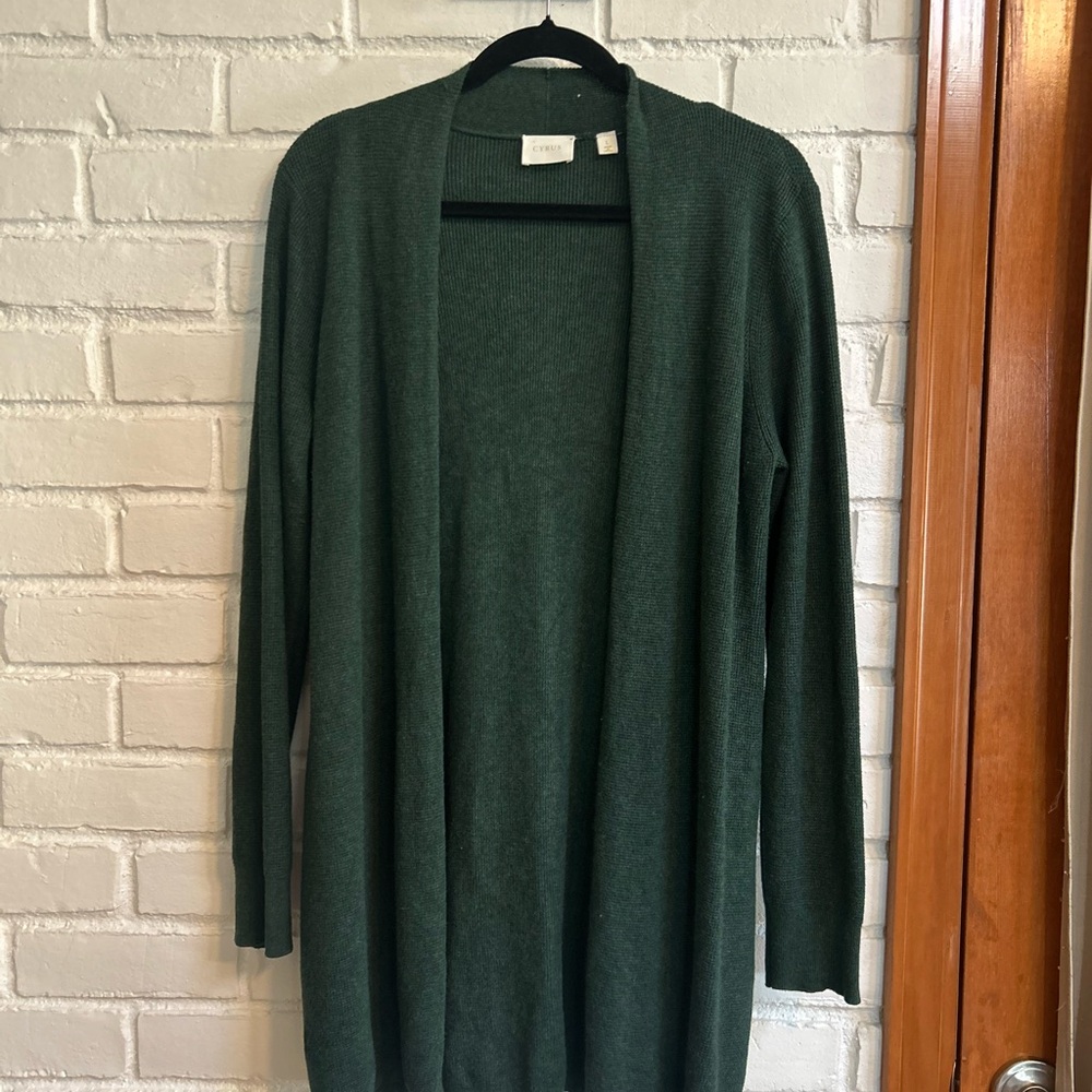 Cyrus Forest Green Open Front Cardigan